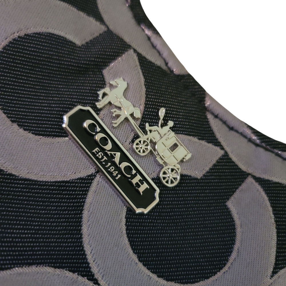 COACH  Black & Grey C Pattern Shoulder Bag - Picture 3 of 7